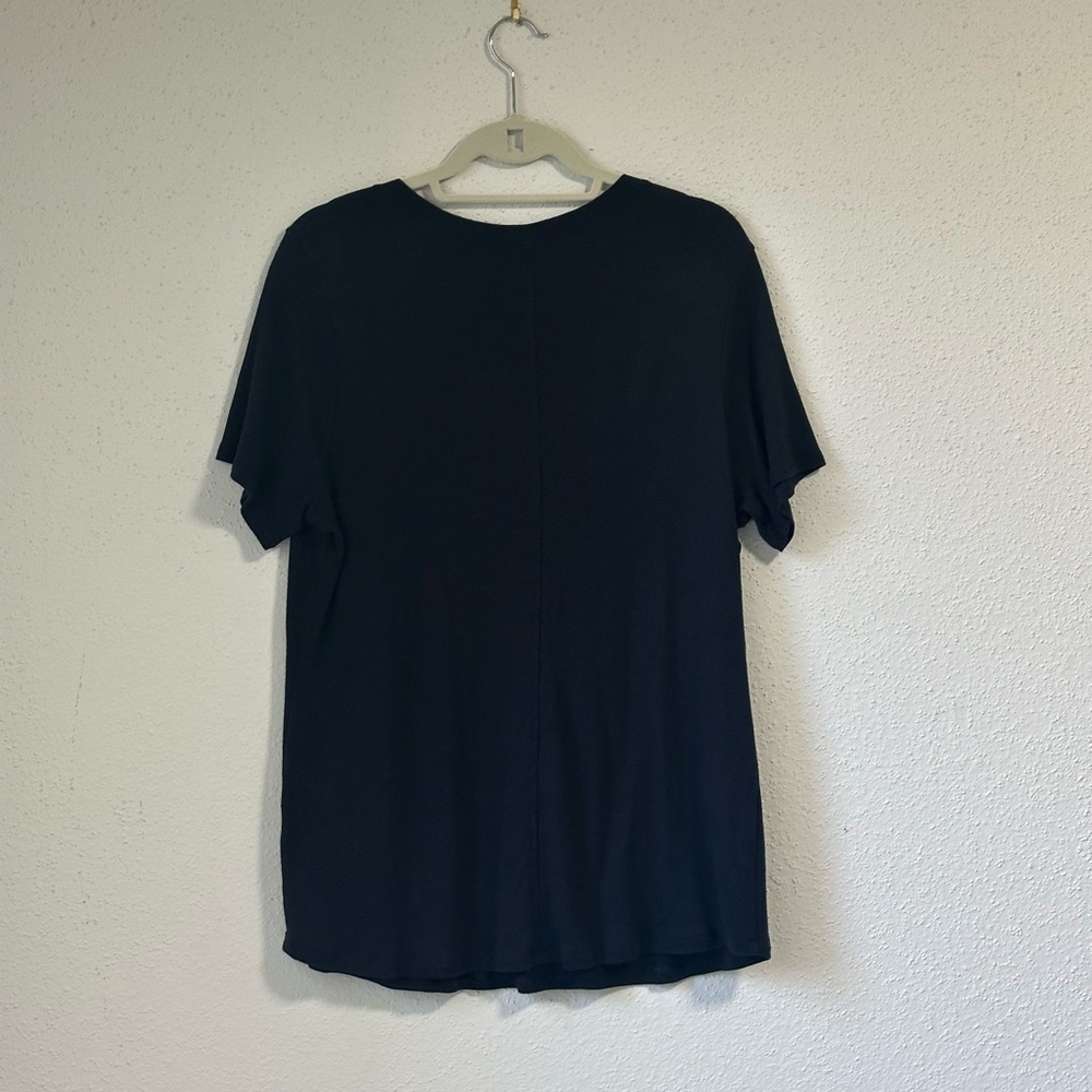 Sejour Women’s Plus Size Short Sleeve T Shirt 1XL V-neck Black NWOT. - Picture 7 of 8